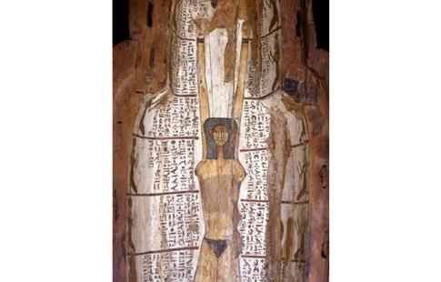 arcophage de Peftjauauyaset en bois stuqué et peint. Présumé de Thèbes et datant de la XXVIe dynasti